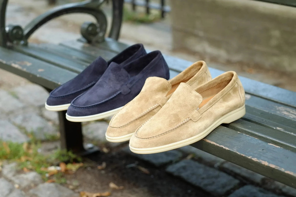 mens suede venetian loafers unlined loro piana summer walk alternative