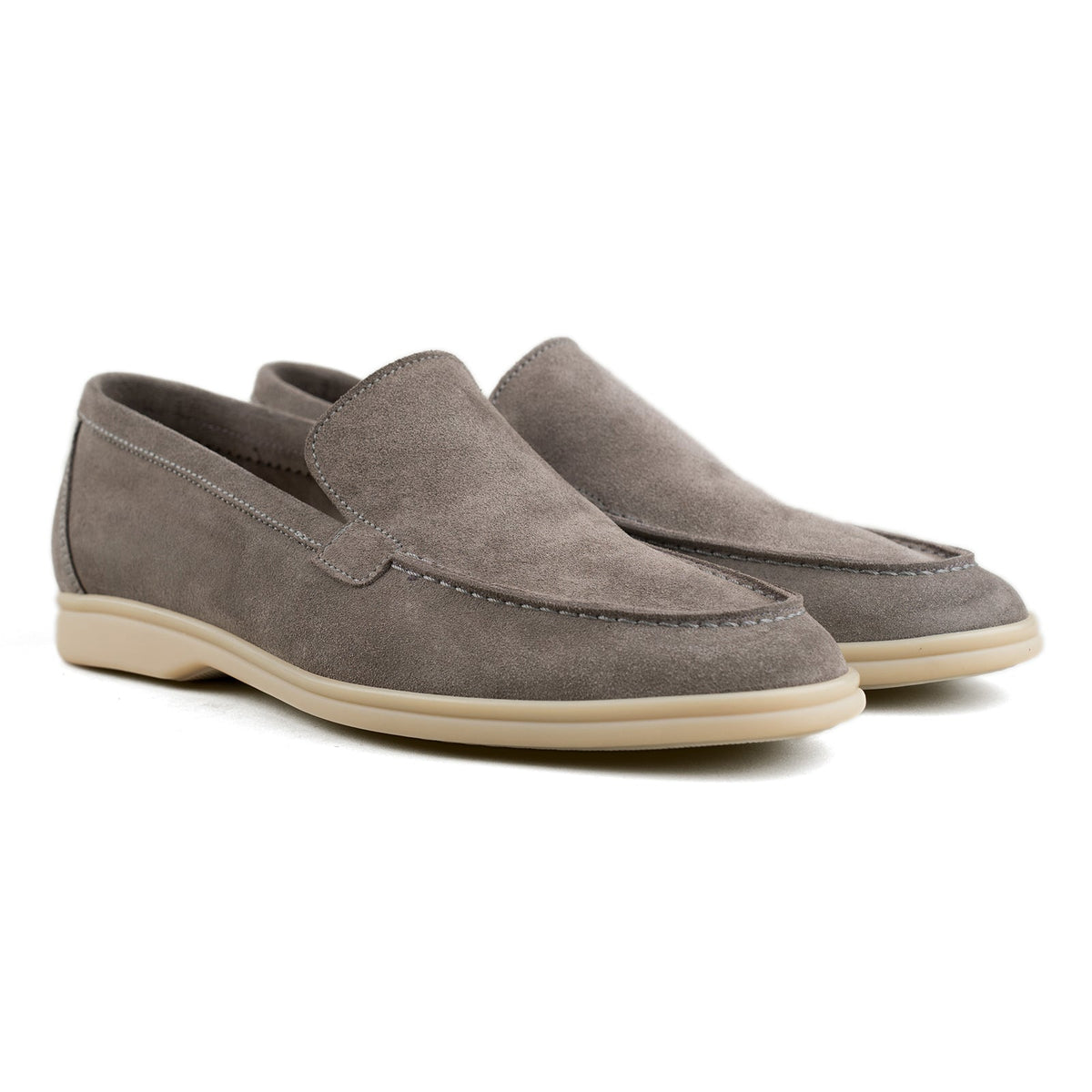 Berwick Palma Flex Venetian Mens Taupe Grey Suede Loafer