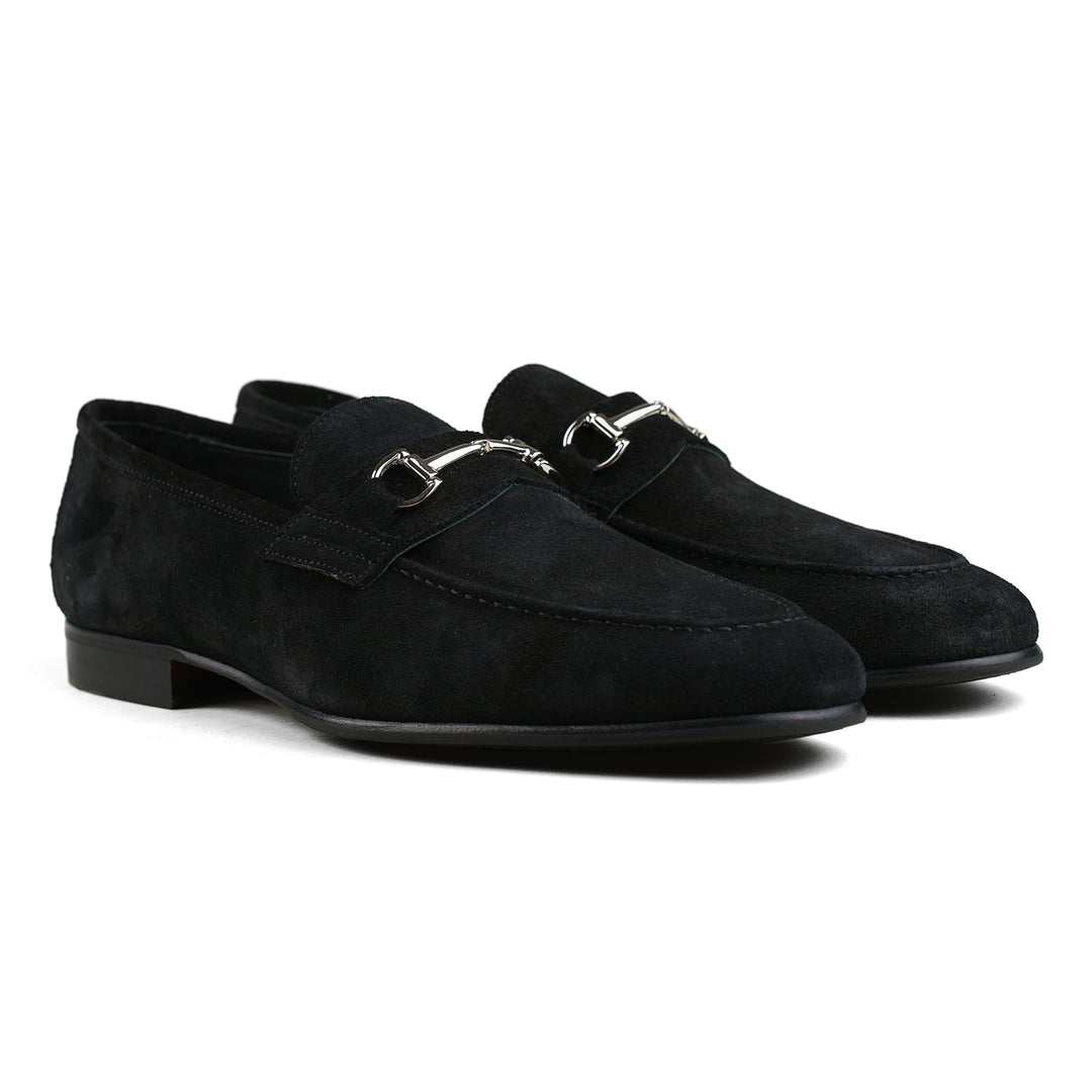 Blake Bit Loafer - Black Suede