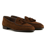 Load image into Gallery viewer, Belgian Tassel Loafer - Snuff Brown Suede
