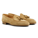 Load image into Gallery viewer, Belgian Tassel Loafer - Golden Brown Suede
