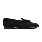 Load image into Gallery viewer, Belgian Tassel Loafer - Black Suede
