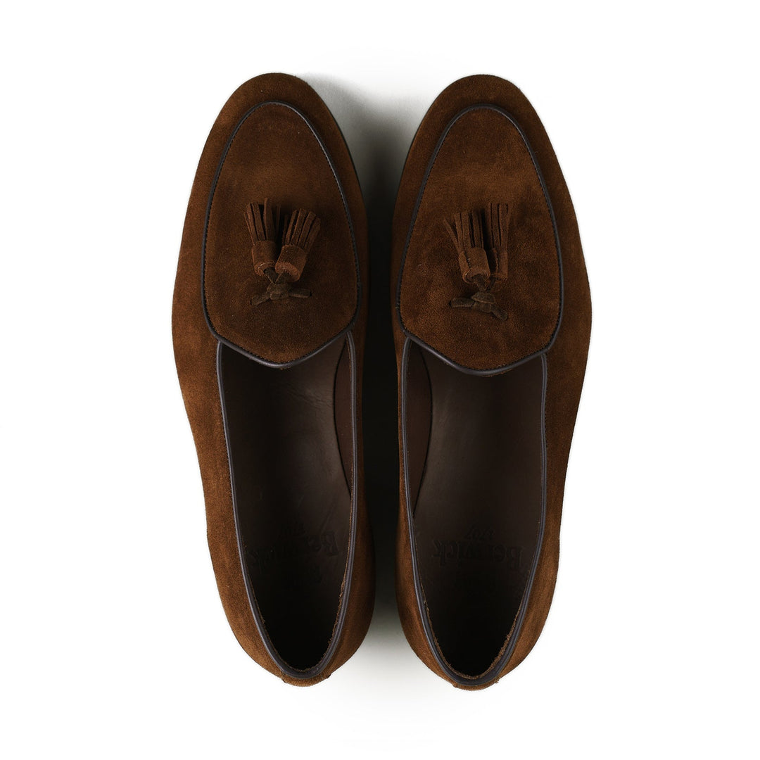 Belgian Tassel Loafer - Snuff Brown Suede