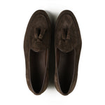 Load image into Gallery viewer, Belgian Tassel Loafer - Dark Brown Suede
