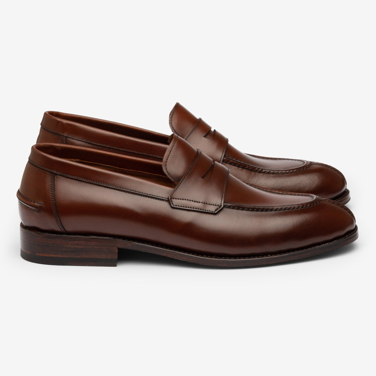 Y-Tip Penny Loafer - Brown Calf
