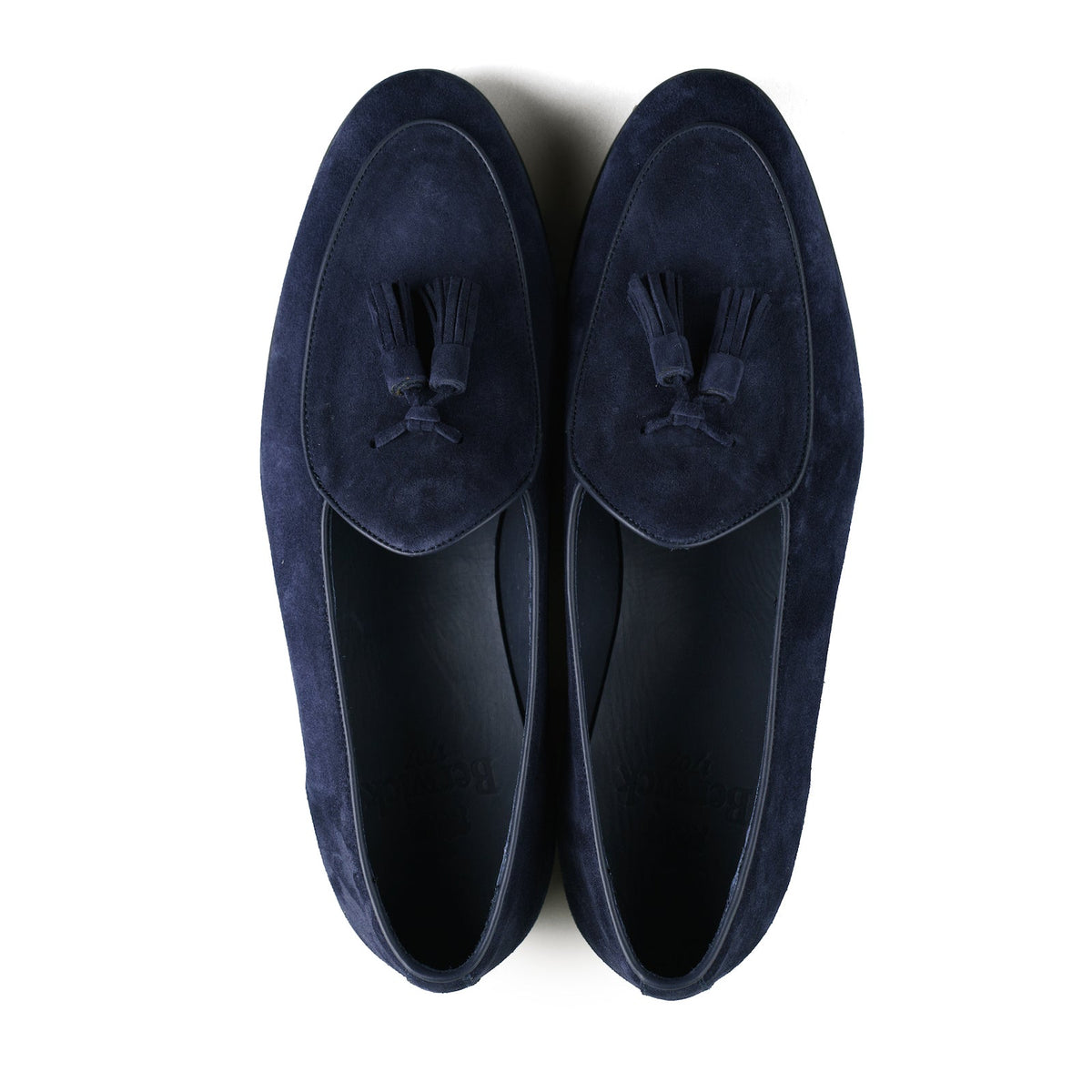 Belgian Tassel Loafer - Midnight Blue Suede