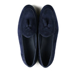 Load image into Gallery viewer, Belgian Tassel Loafer - Midnight Blue Suede
