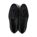 Load image into Gallery viewer, Belgian Tassel Loafer - Black Suede
