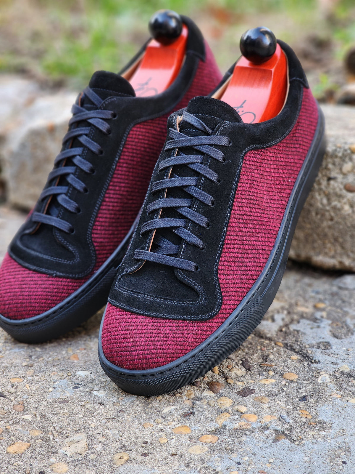 Woodinville - Red Poulsbo Tweed / Black Suede