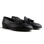 Load image into Gallery viewer, Belgian Tassel Loafer - Black Deerskin
