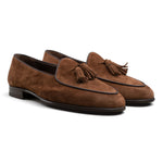 Load image into Gallery viewer, Belgian Tassel Loafer - Medium Brown Suede
