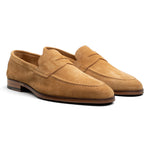 Load image into Gallery viewer, Unlined Penny Loafer - Golden Brown Suede
