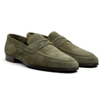 Load image into Gallery viewer, Unlined Penny Loafer - Green Suede
