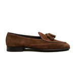 Load image into Gallery viewer, Belgian Tassel Loafer - Medium Brown Suede
