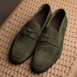 Load image into Gallery viewer, Unlined Penny Loafer - Green Suede
