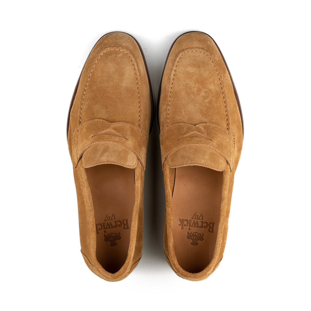 Unlined Penny Loafer - Golden Brown Suede