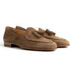 Load image into Gallery viewer, Belgian Tassel Loafer - Walnut Suede
