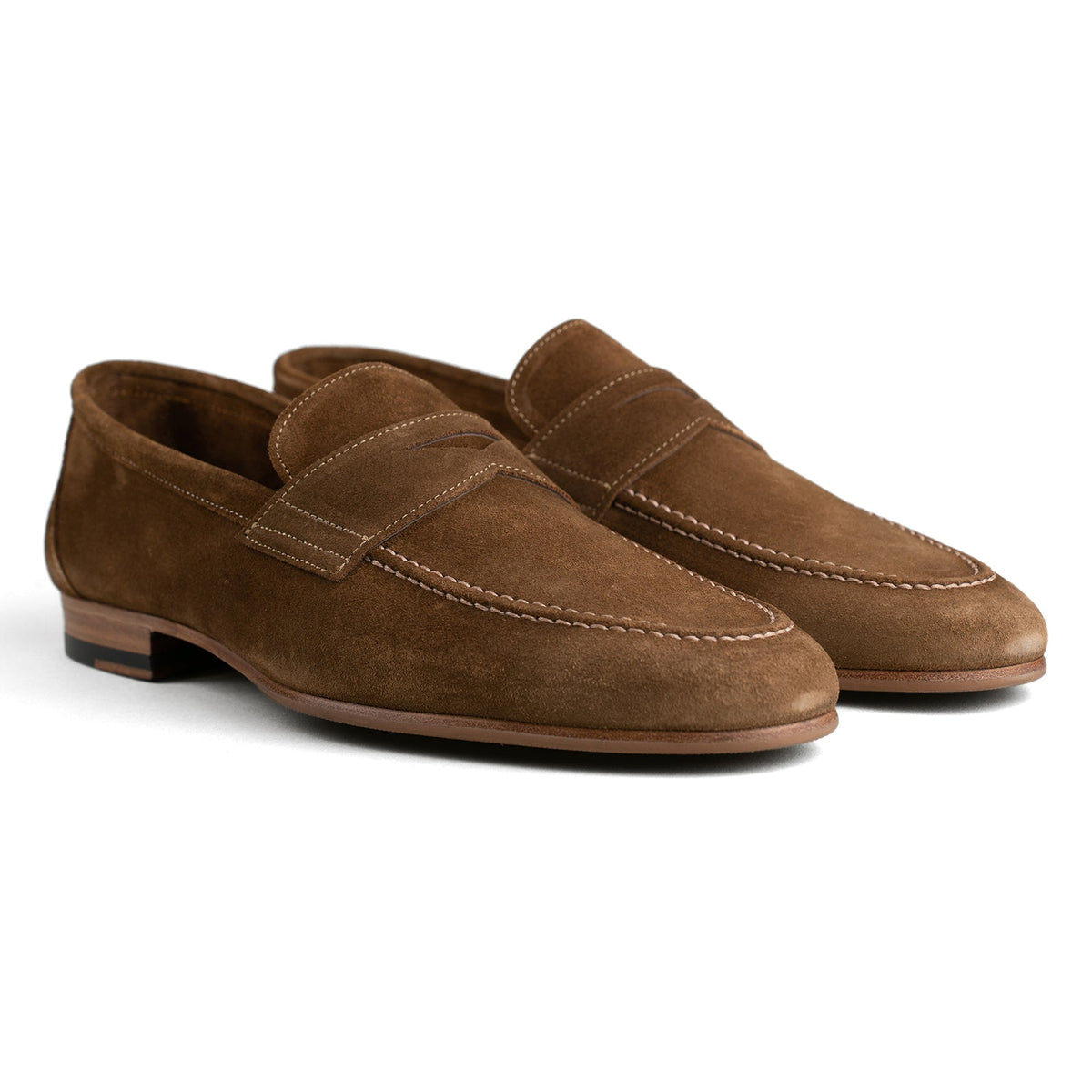 Unlined Penny Loafer - Medium Brown Suede