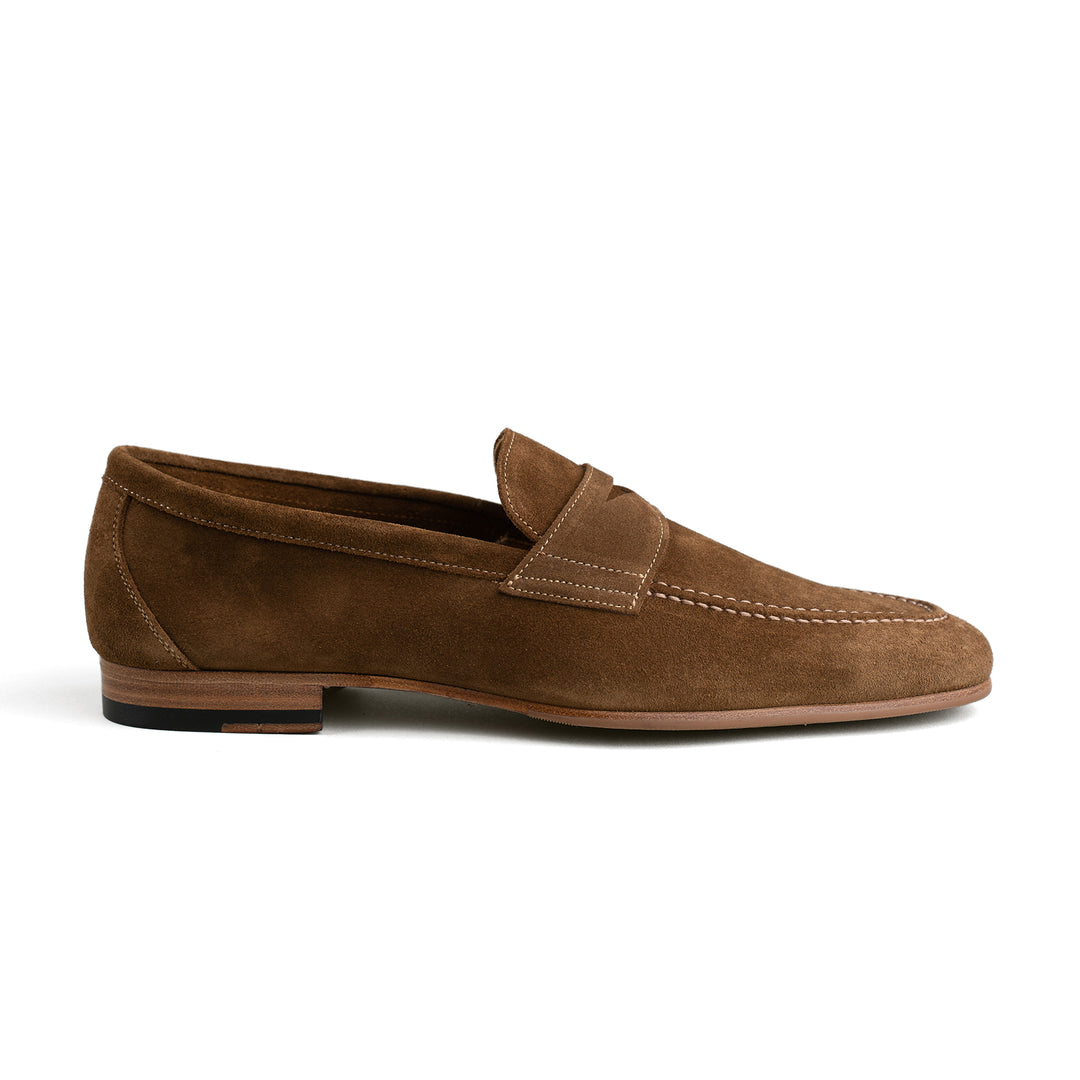 Unlined Penny Loafer - Medium Brown Suede