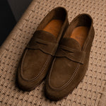 Load image into Gallery viewer, Unlined Penny Loafer - Medium Brown Suede
