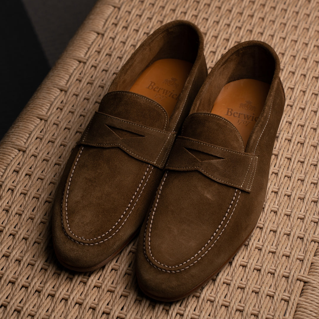 Unlined Penny Loafer - Medium Brown Suede