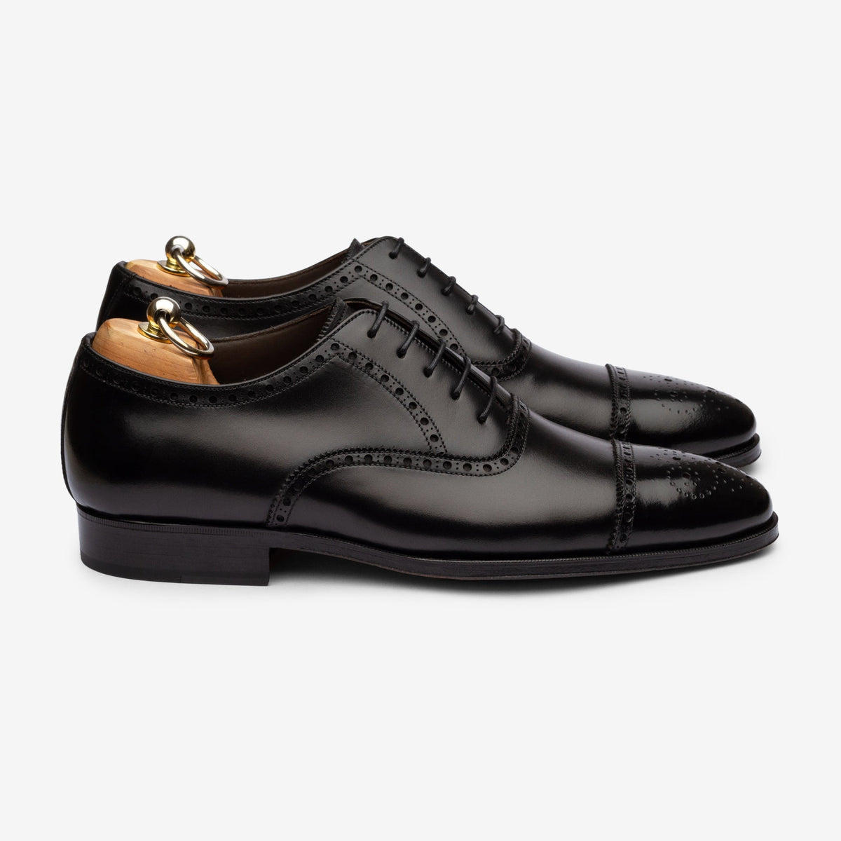 Semi Brogue Oxford - Black Calf