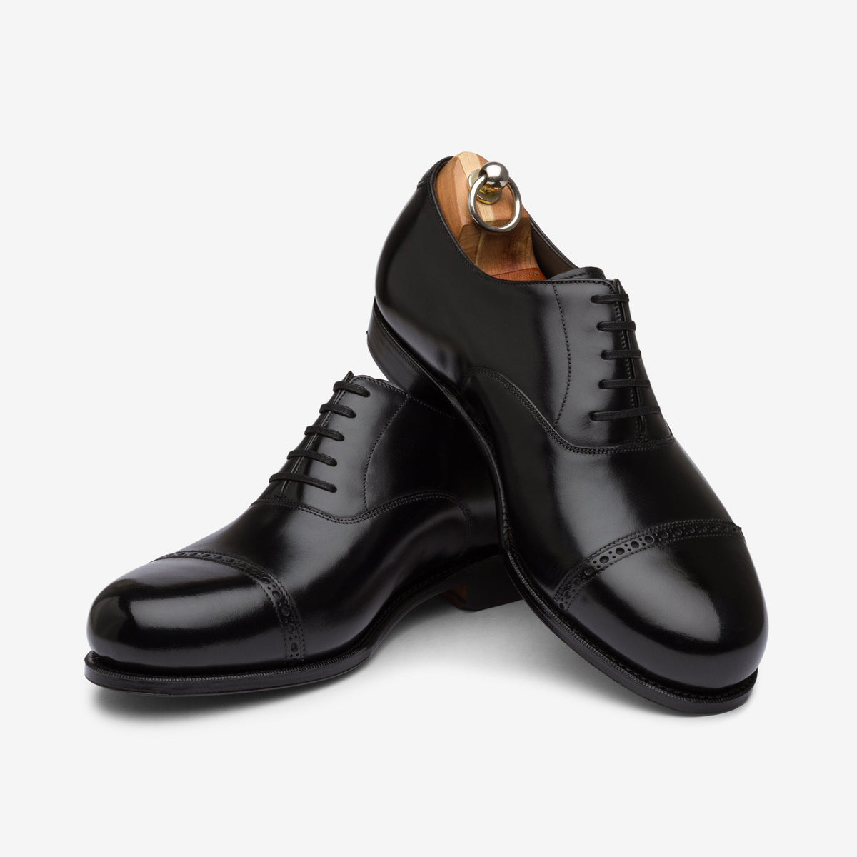 Punch Cap Oxford - Black Calf