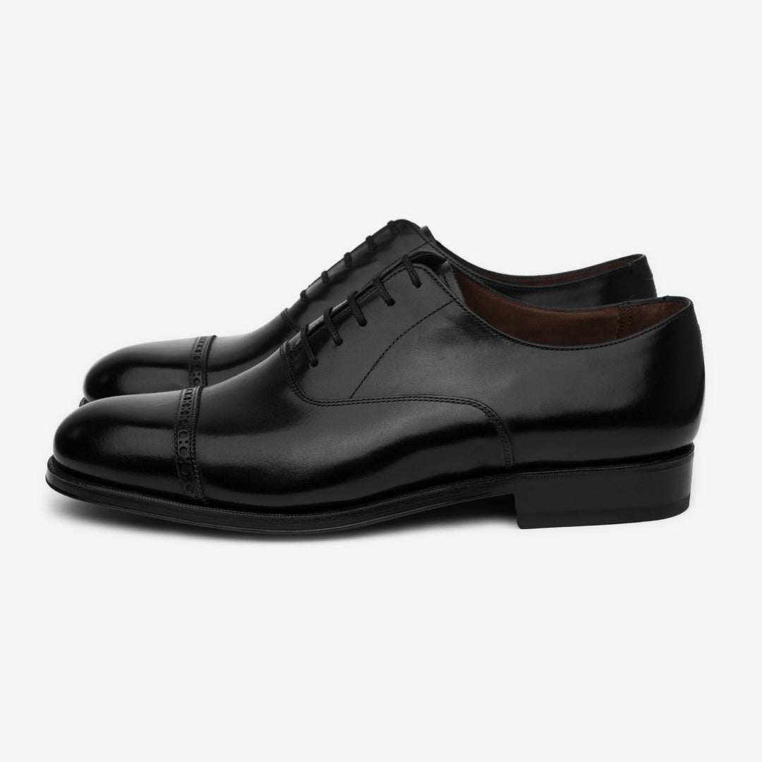 Punch Cap Oxford - Black Calf