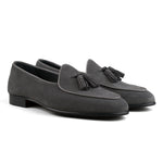 Load image into Gallery viewer, Belgian Tassel Loafer - Grey Suede
