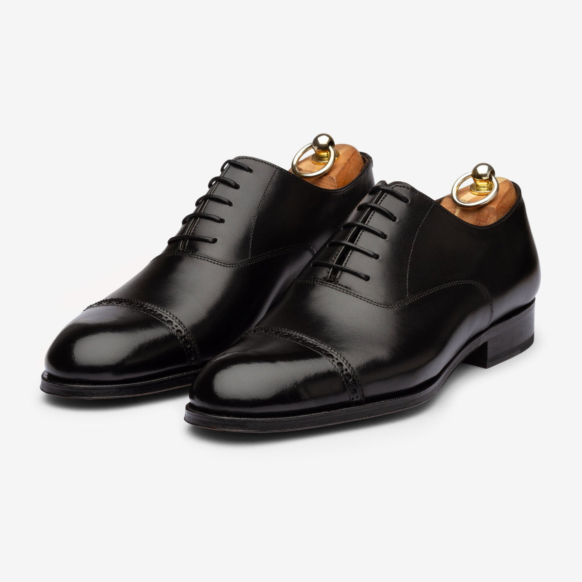 Punch Cap Oxford - Black Calf (Rui Last)