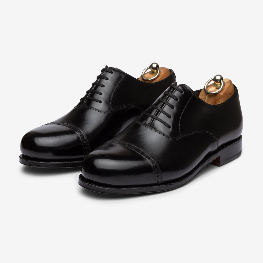 Punch Cap Oxford - Black Calf