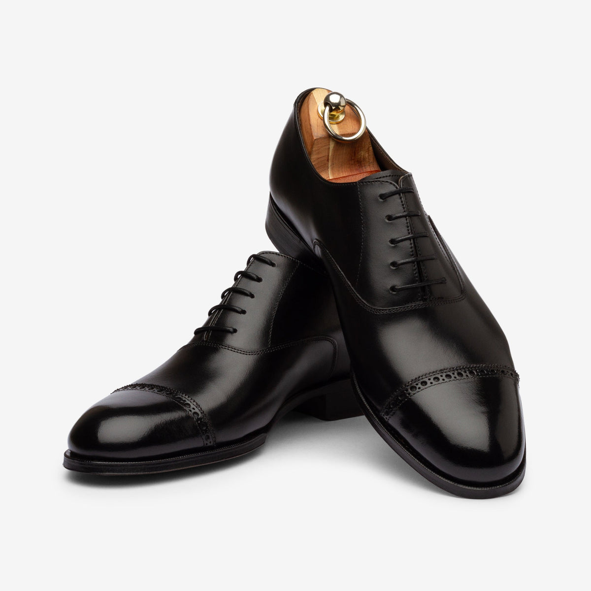 Punch Cap Oxford - Black Calf (Rui Last)