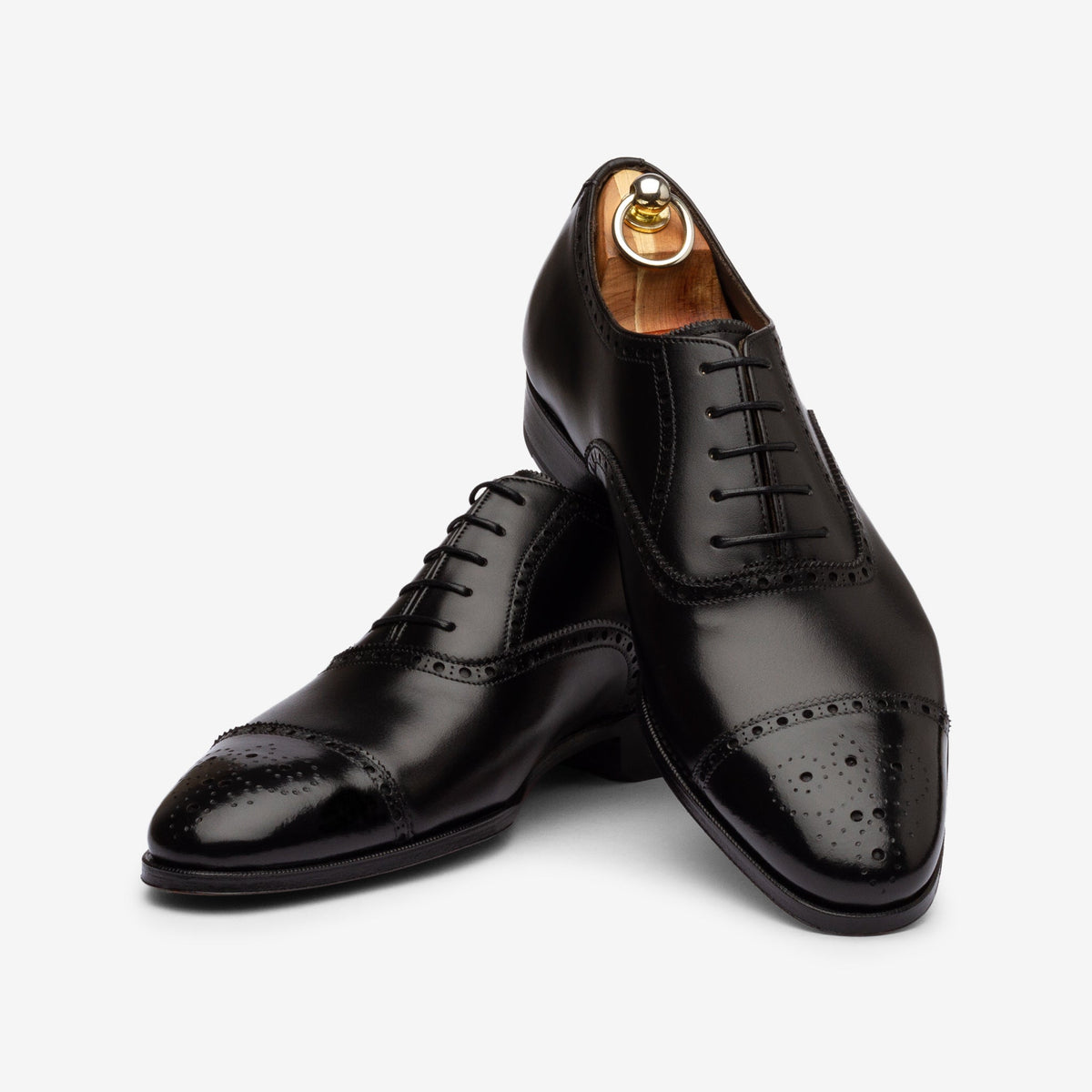Semi Brogue Oxford - Black Calf