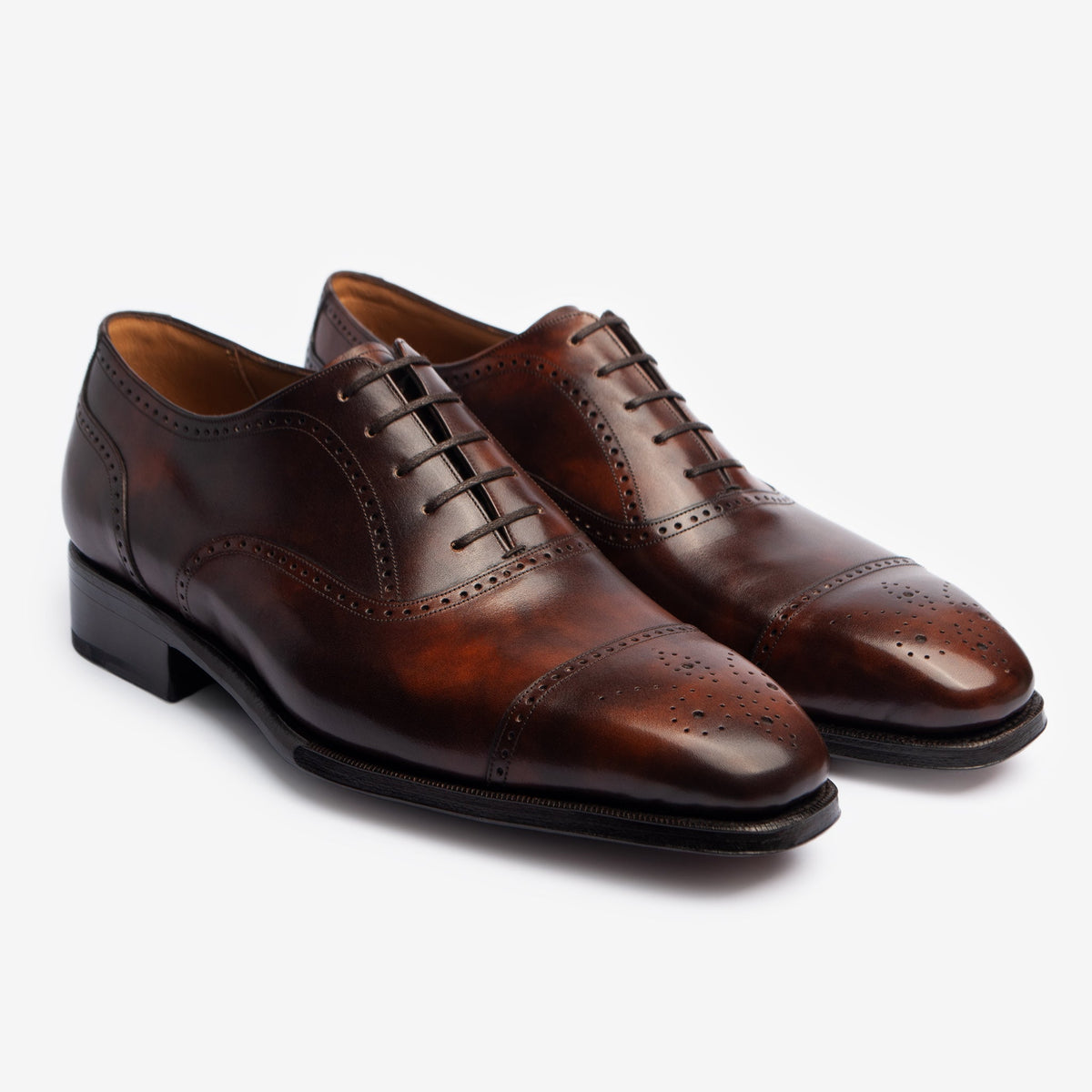 Semi Brogue Oxford - Brown Museum Calf