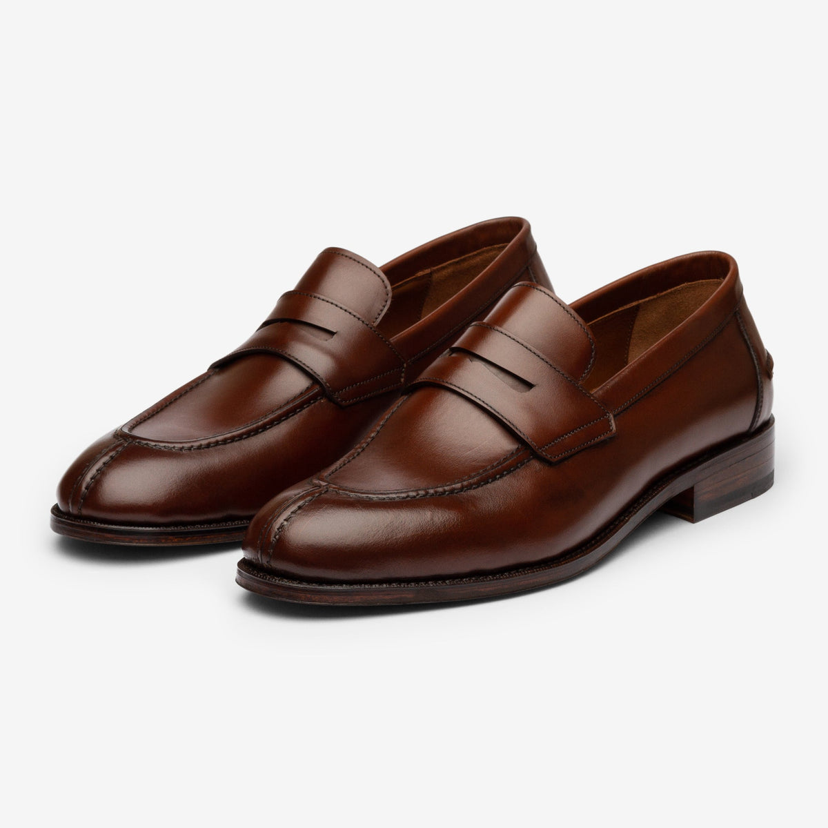 Y-Tip Penny Loafer - Brown Calf