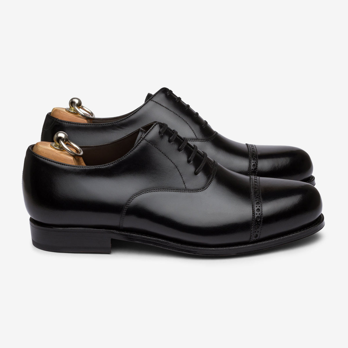 Punch Cap Oxford - Black Calf