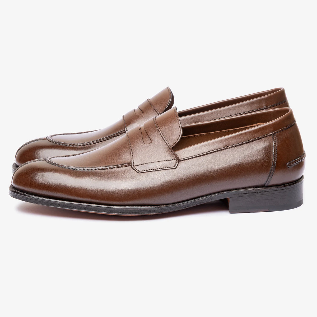 Y-Tip Penny Loafer - Brown Calf