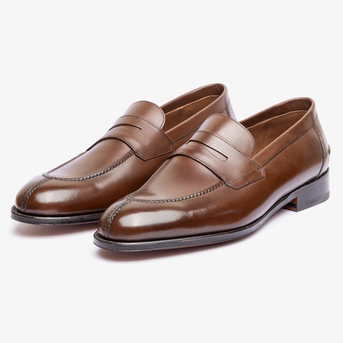 Y-Tip Penny Loafer - Brown Calf