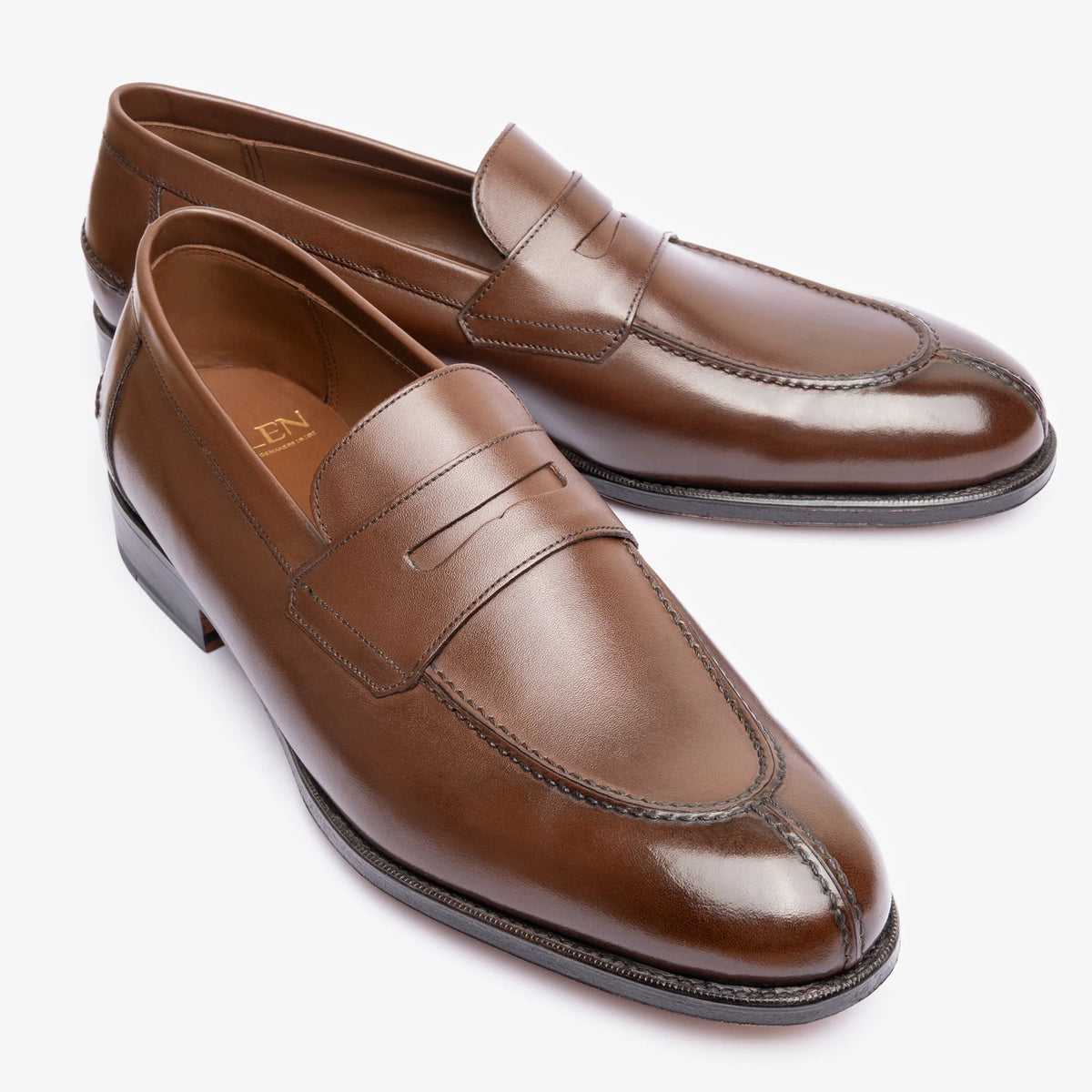 Y-Tip Penny Loafer - Brown Calf