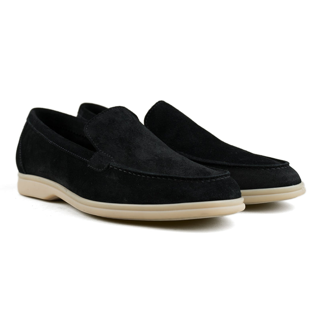 Berwick Palma Flex Venetian Mens Black Suede Loafer 