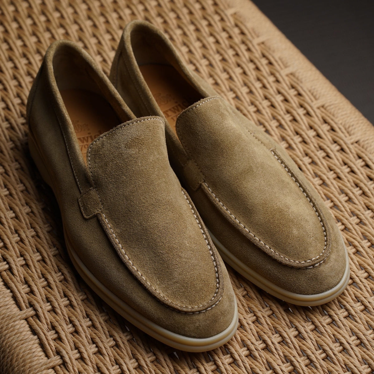 Berwick Palma Flex Venetian Mens Maple Sand Suede Loafer Live View 