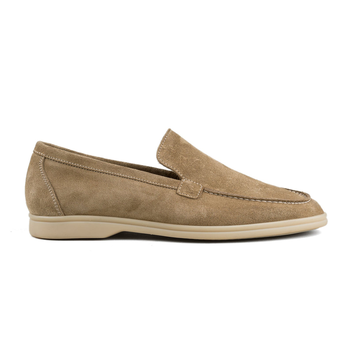 Berwick Palma Flex Venetian Mens Maple Sand Suede Loafer Side View