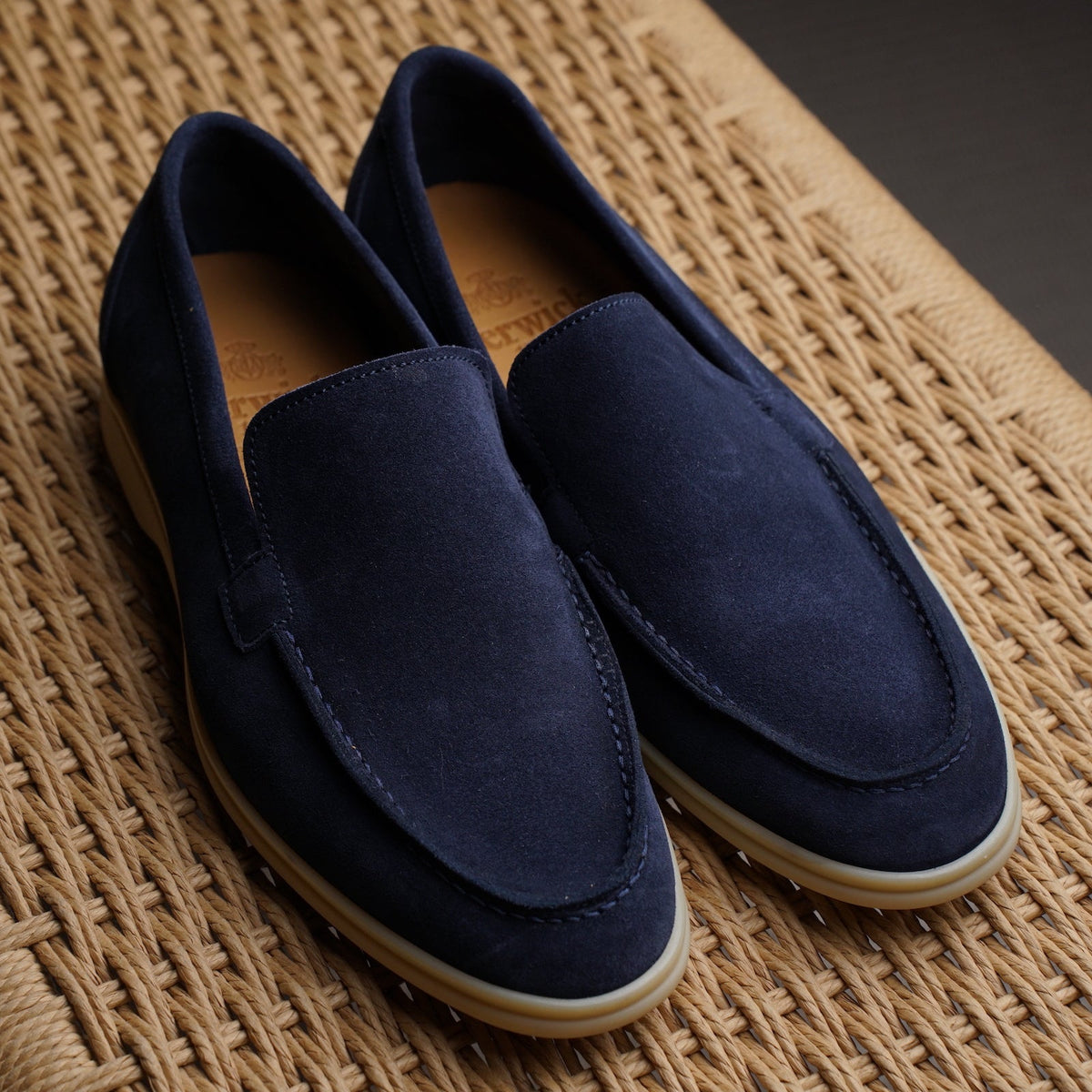 Berwick Palma Flex Venetian Mens Navy Suede Loafer Live View 