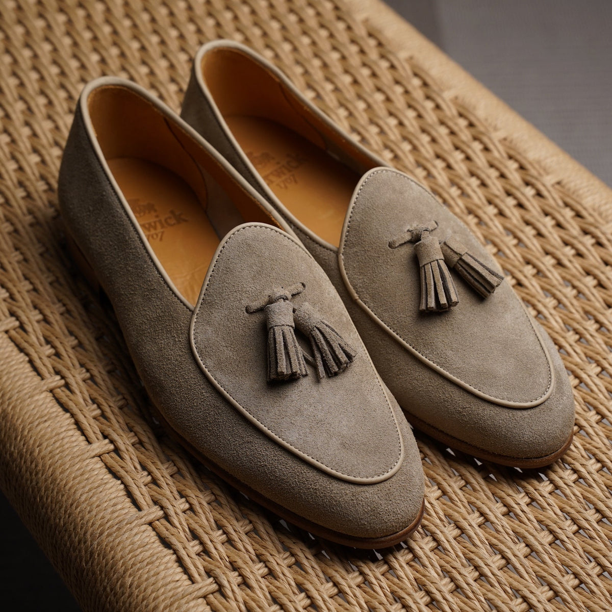 Belgian Tassel Loafer - Sand Suede