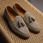 Load image into Gallery viewer, Belgian Tassel Loafer - Sand Suede
