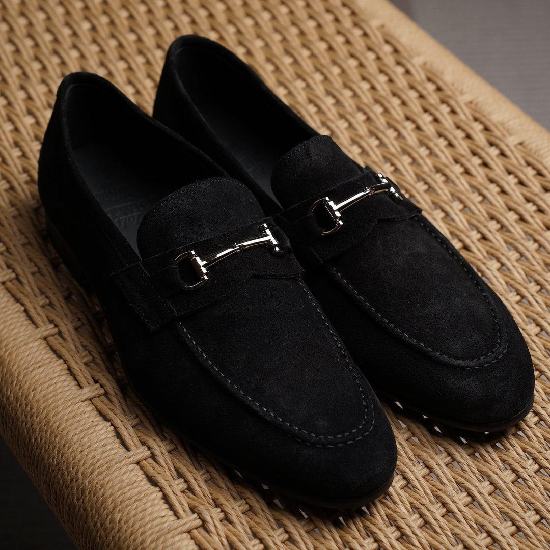 Blake Bit Loafer - Black Suede