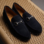 Load image into Gallery viewer, Bologna Bit Loafer - Dark Navy Suede
