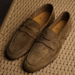 Load image into Gallery viewer, Unlined Penny Loafer - Medium Brown Suede
