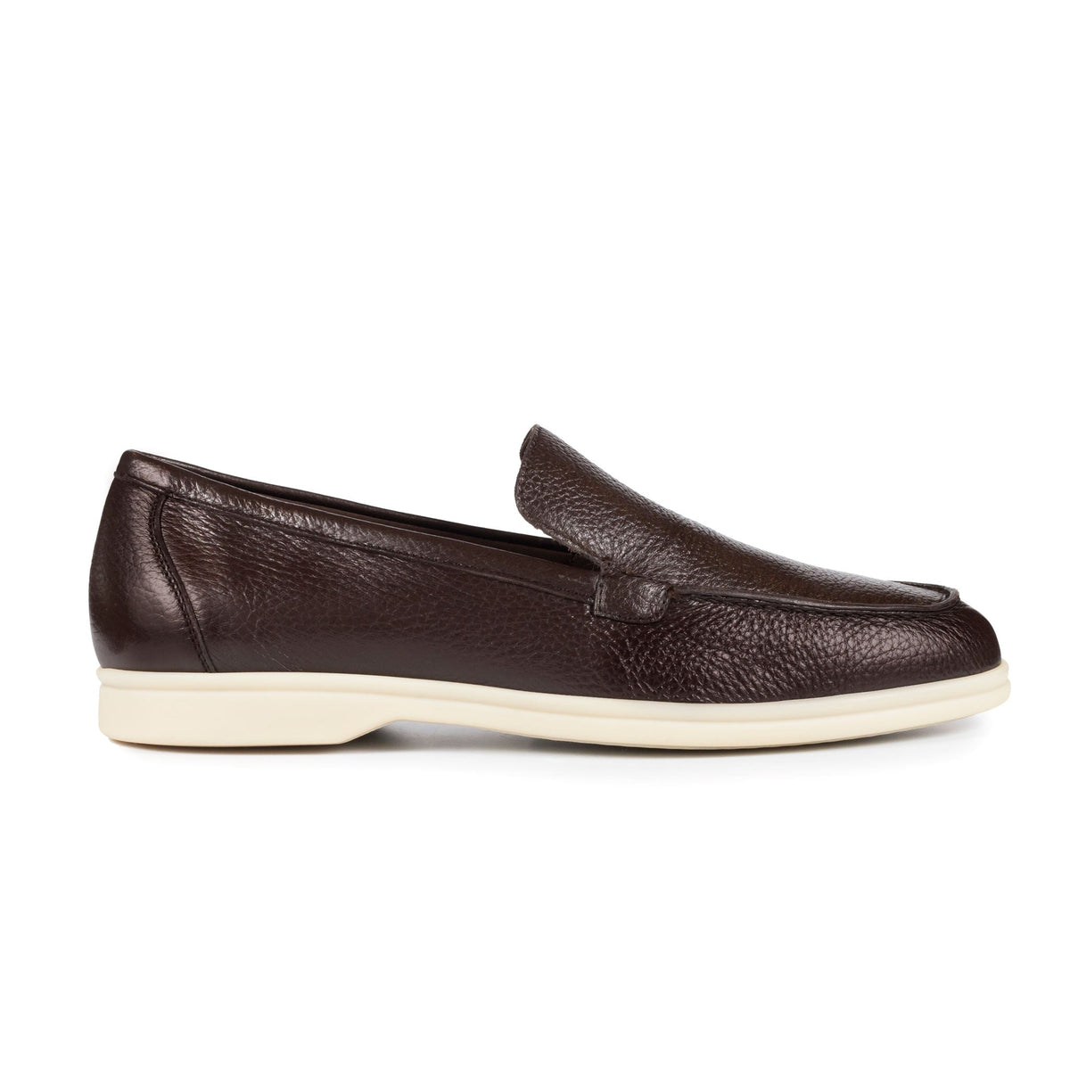 Berwick Palma Flex Venetian Mens Brown Deerskin Loafer Side View