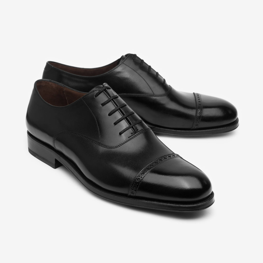 Punch Cap Oxford - Black Calf